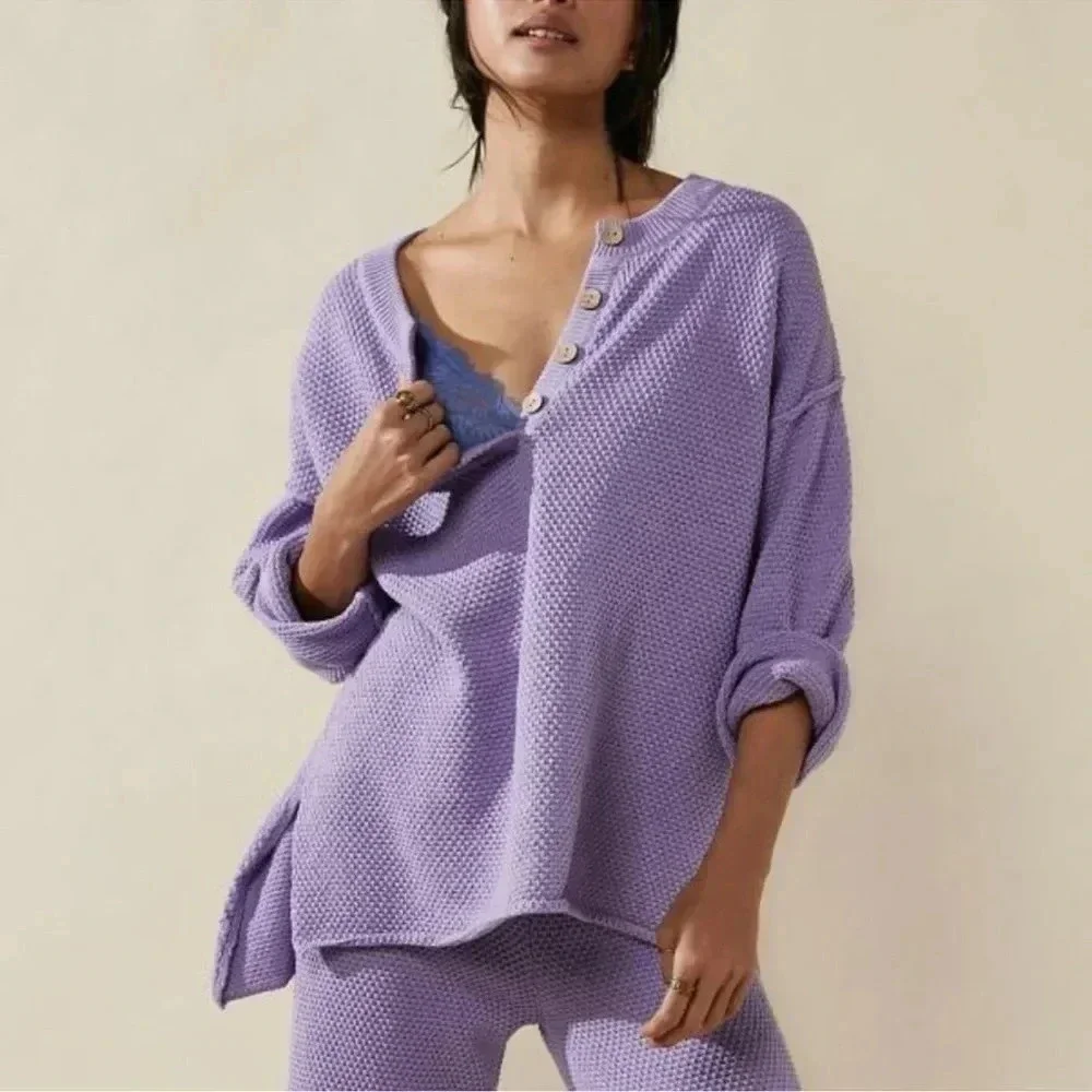 New Free People Hailee Sweater Set in Lavender Purple Size Small